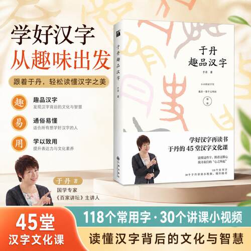【CETV家长朋友圈推荐】《于丹趣品汉字》 说文解字话说汉字 于丹的45堂汉字文化课118个常用汉字30个 于丹讲汉字视频生僻字注音