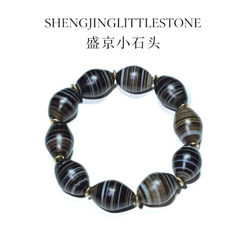 【盛京小石头】精品缠丝线珠橄榄珠手串卡18×13mm左右