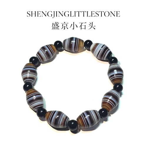【盛京小石头】天然缠丝玛瑙手串