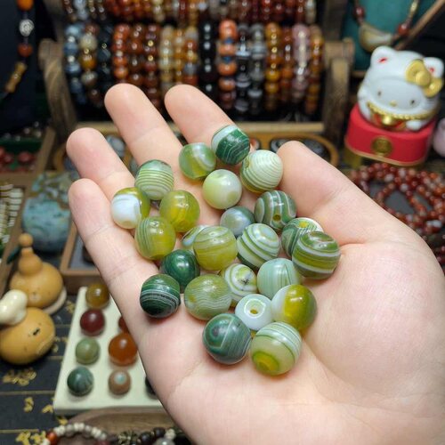 缠丝玛瑙手磨珠一颗任选