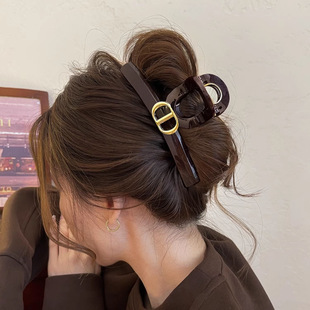 复古金标抓夹女高级感2024新款 发量多夹子 高端鲨鱼夹子后脑勺冬季
