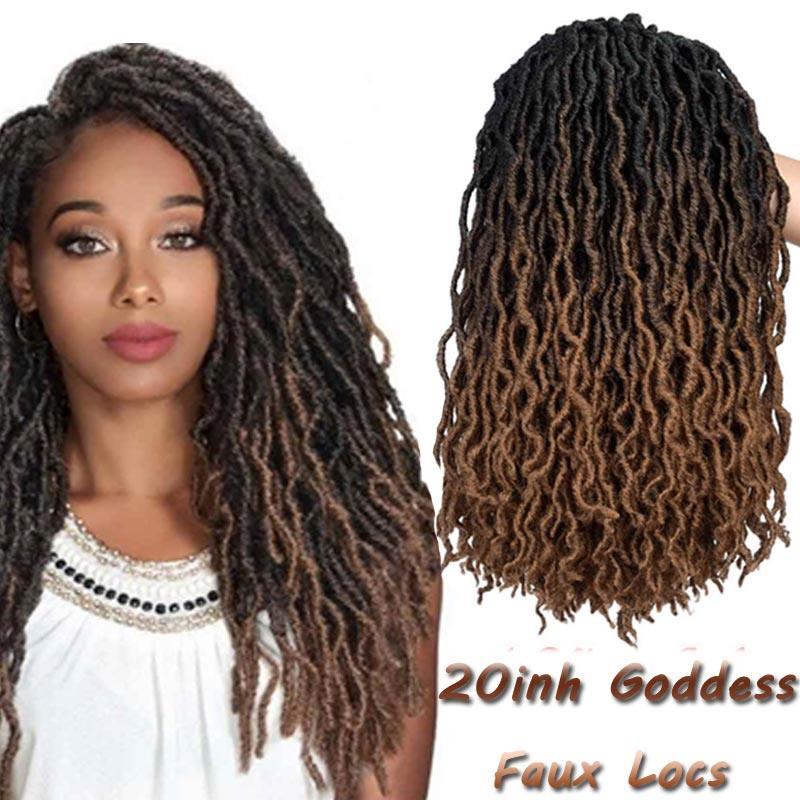 Goddess Faux Locs Wavy Crochet Braids脏辫非洲假发假发纤维