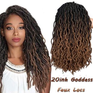 Goddess Faux Locs Wavy Crochet Braids脏辫非洲假发假发纤维