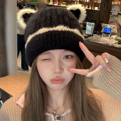 毛线帽户外时髦风女帽春秋冬
