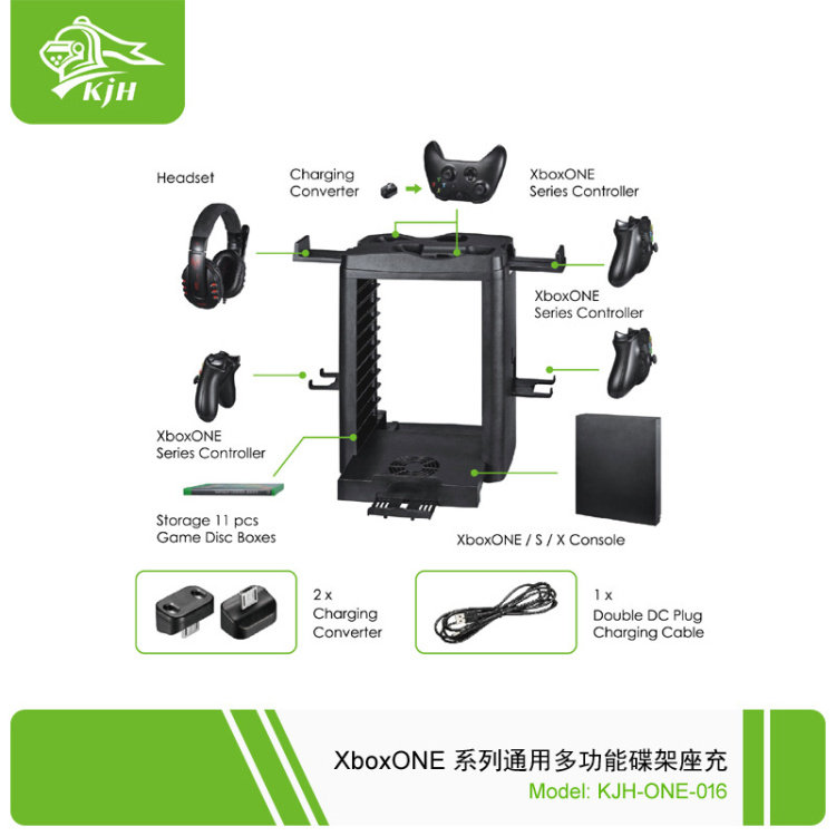 KJH  XBOX ONE|X|슬림 호스트 냉각 팬 베이스 핸들 충전 디스크 보관 브래킷