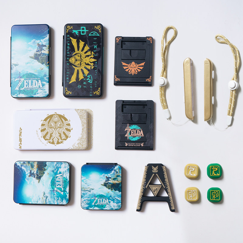 AJITOMO SWITCH|OLED TEARS OF THE KINGDOM OF ZELDA THEME NS CARD BOX BRACKET ROCKER CAP PROTECTIVE COVER