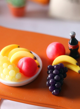 Dollhouse娃娃屋 迷你水果葡萄蔬果盘 微缩食玩 OB11模型拍摄道具