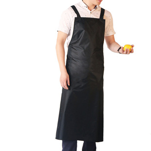 厨房厨师防水围裙印logo韩版时尚成人酒店工作服围裙男女加长款