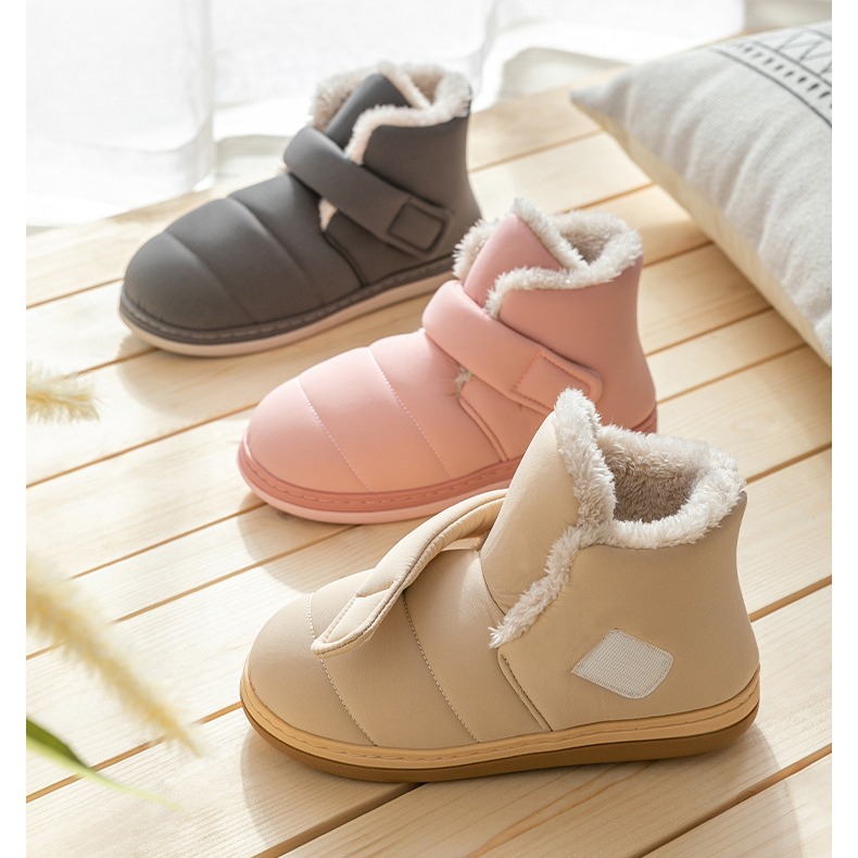 高帮棉拖鞋女款冬季2025新款外穿包跟防滑保暖加绒毛棉鞋男士冬天