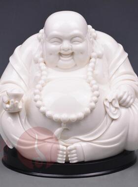 德化白瓷如意弥勒佛像元宝托珠招财大肚佛笑佛陶瓷摆件工艺品
