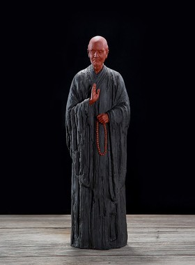 紫砂弘一法师陶瓷人物雕塑原创