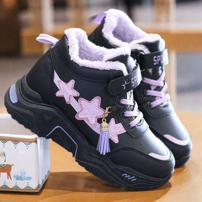 品牌2025冬季加绒加厚高帮老爹鞋女学生鞋子防滑大棉鞋保暖运动鞋