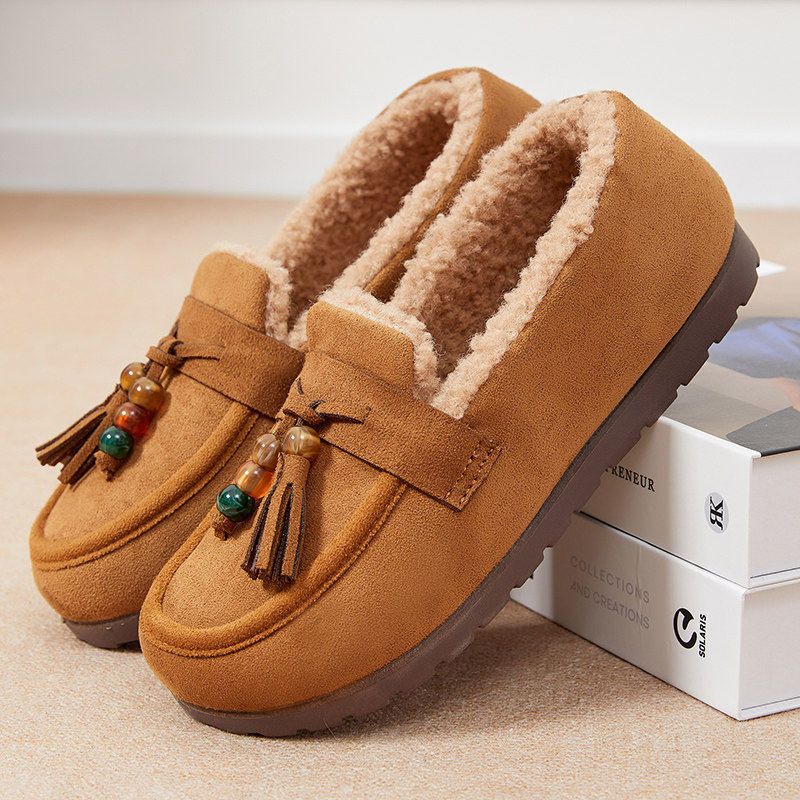 棉鞋女冬加绒妈妈鞋平底保暖一脚蹬女棉靴豆豆鞋女加绒毛毛鞋冬季,女鞋,棉鞋,淘宝优惠券,粉丝福利购,淘宝优惠卷