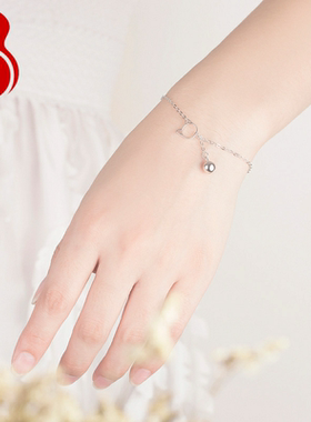 纯银镂空小猫咪招财铃铛首饰品