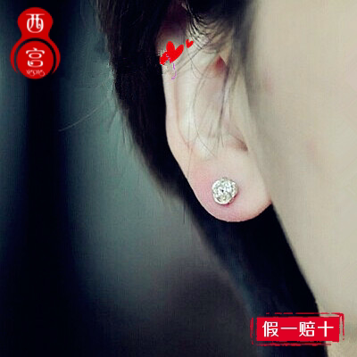 s925纯银耳钉女绕线圆球形甜美时尚韩版耳环耳坠礼物防过敏耳饰品