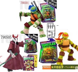 忍者神龟11cm基础版公仔莱昂纳多斯普林特米开朗基罗人偶模型玩具