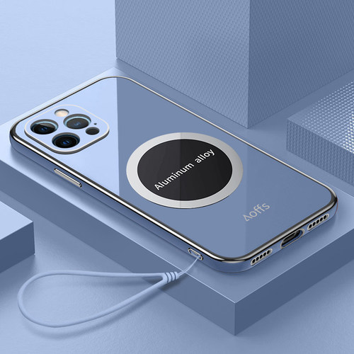 苹果15promax硅胶简约手机壳磁吸