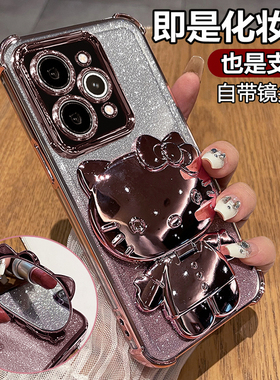 适用真我15pro手机壳realme15透明保护软硅胶套RMX5100自带镜头膜5105全包防摔oppo可爱女卡通新款5g支架镜子