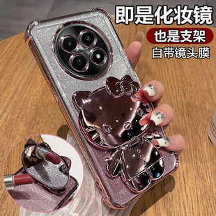 适用真我12手机壳realme12x透明5g保护硅胶套RMX3992全包防摔3993软壳oppo女可爱卡通x5g新款125g带支架镜子