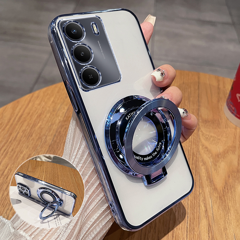 真我v70超薄透明电镀支架壳