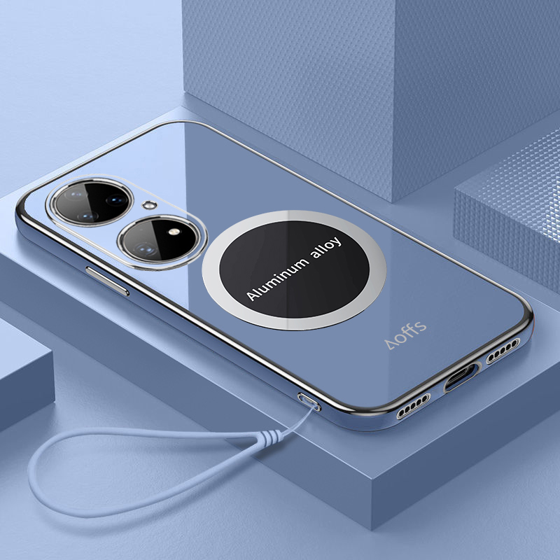 华为p50e硅胶简约手机壳磁吸