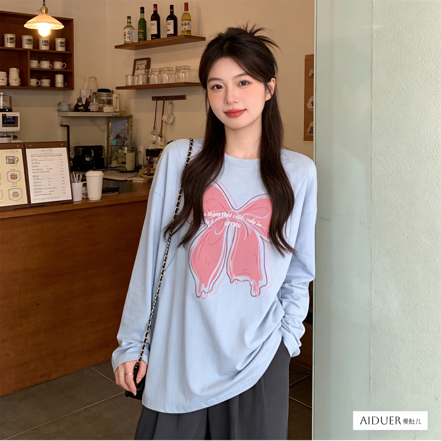 春夏薄款长袖T恤产后宝妈母乳春季哺乳期上衣春装外出辣妈可外穿
