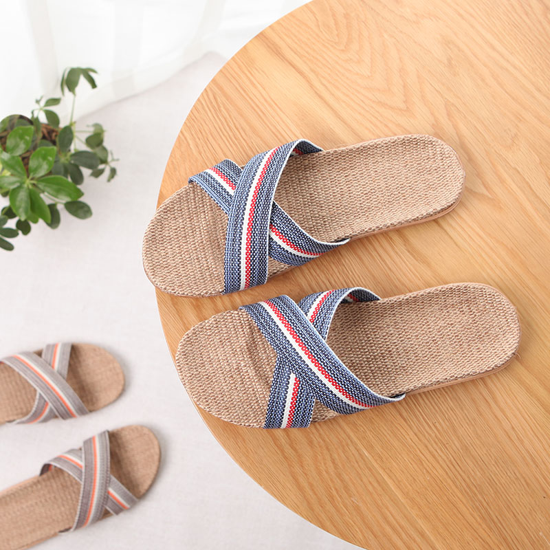 春夏季亚麻拖鞋室内男女情侣居家居凉拖韩版厚底防臭家用拖鞋夏天