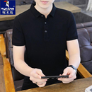 2025黑色 啄木鸟男士 短袖 t恤纯棉冰丝翻领商务休闲高端男款 polo衫
