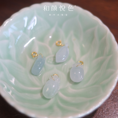 天然真翡翠A货白冰手串挂件