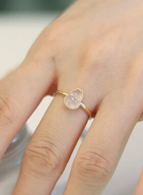 戒指需定制不退换“纳福团子”天然翡翠葫芦18k金缅甸A货冰种戒指