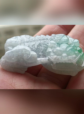 4018翡翠貔貅吊坠男女冰糯种高端玉石器霸王皮丘挂件天然A货