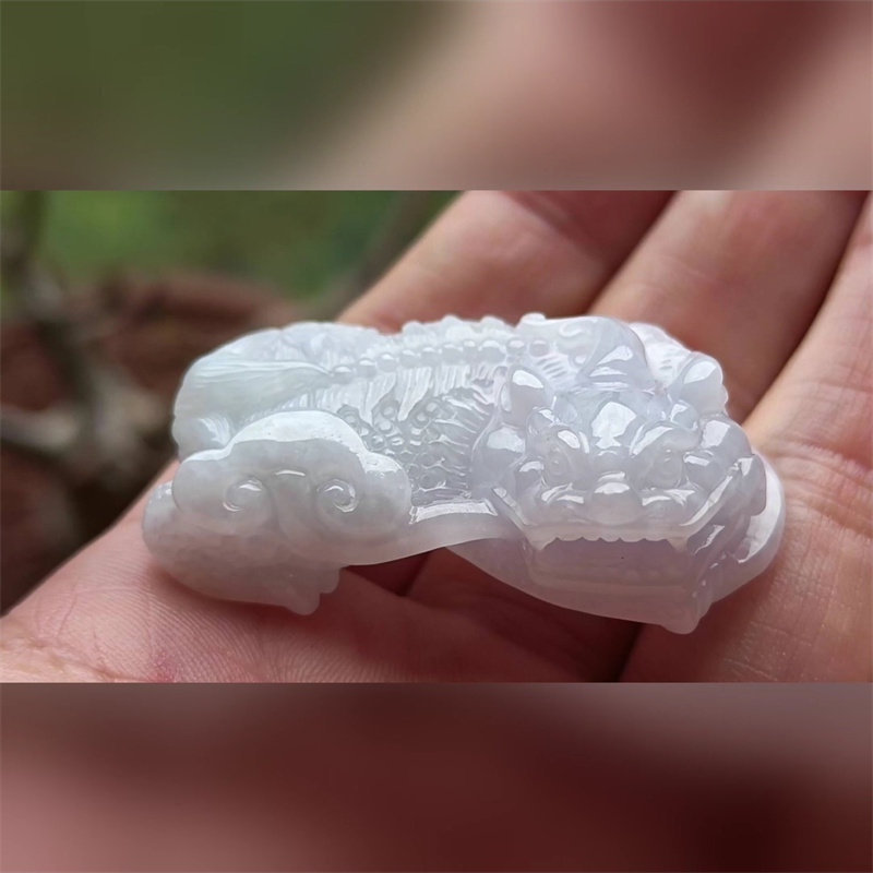 2004翡翠貔貅吊坠男女冰糯种高端玉石器霸王皮丘挂件天然A货
