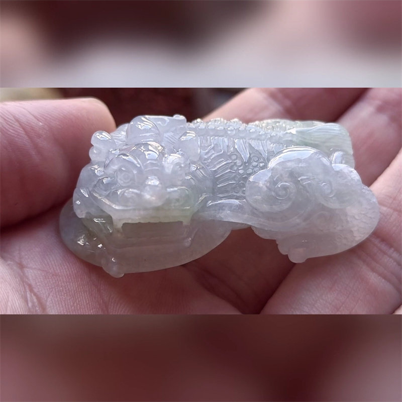 6638翡翠貔貅吊坠男女冰糯种高端玉石器霸王皮丘挂件天然A货
