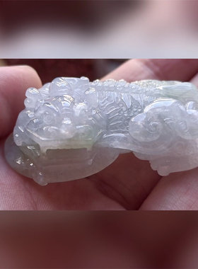 6638翡翠貔貅吊坠男女冰糯种高端玉石器霸王皮丘挂件天然A货