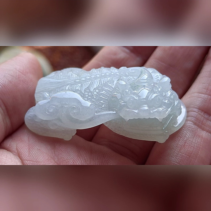 4742翡翠貔貅吊坠男女冰糯种高端玉石器霸王皮丘挂件天然A货招财