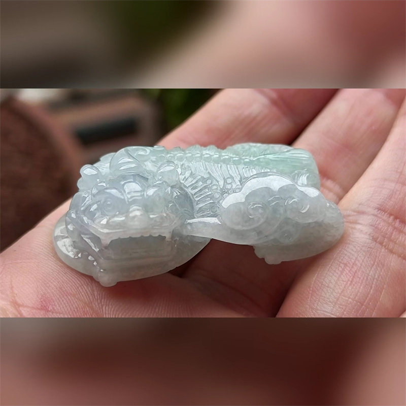 3022翡翠貔貅吊坠男女冰糯种高端玉石器霸王皮丘挂件天然A货