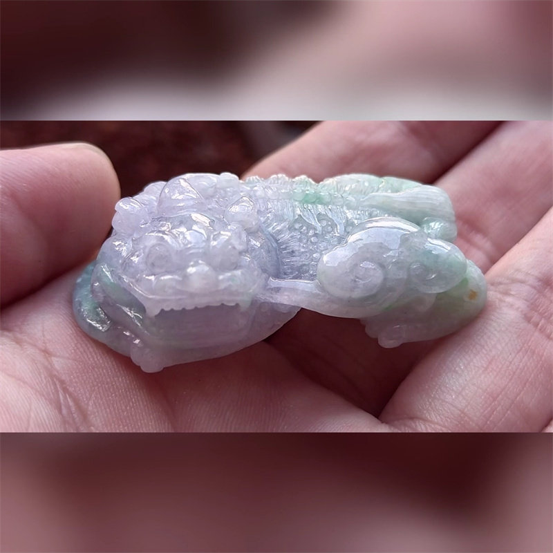 6644翡翠貔貅吊坠男女冰糯种高端玉石器霸王皮丘挂件天然A货