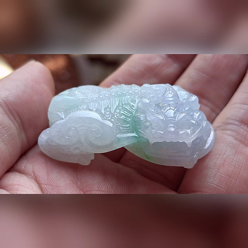 6743翡翠貔貅吊坠男女冰糯种高端玉石器霸王皮丘挂件天然A货招财