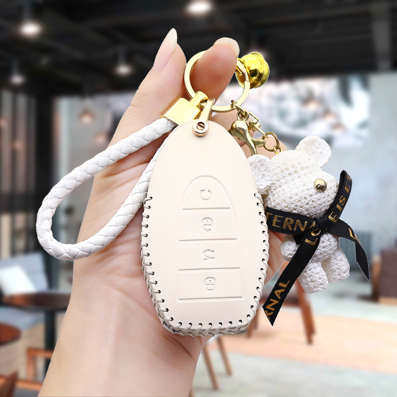 适用第五代帝豪钥匙套包新款吉利26款帝豪遥控钥匙保护皮套小熊扣