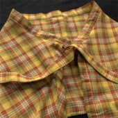 叠穿神器衬衣男 复古橙色黄色格子遮臀衬衫 2026新款 屁帘女下摆美式