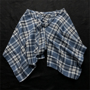 男女腰间配饰腰封屁帘格子下摆 屁帘衫 腰带配裙子高级感装 饰一片式