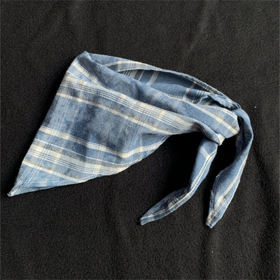 超好看百搭配饰三角巾围巾蓝白拼色撞色格子领巾男女手巾围脖腰巾