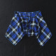 复古蓝色运动下摆配饰百搭撞色格子遮肉假衬衫 蓝白格腰封男女屁帘