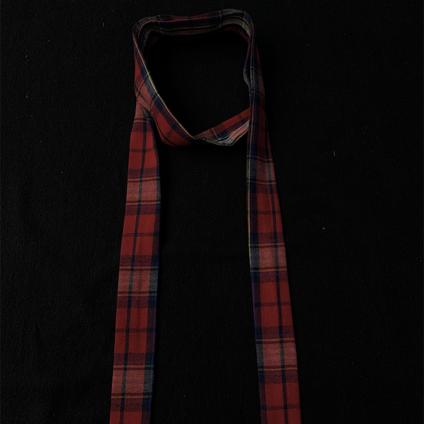 韩版撞色格子长条红色围巾男女同款百搭小围巾高级感装饰格纹围脖