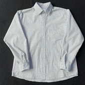 男2026休闲打底青年气质白色衬衣女时尚 日系格子长袖 衬衫 翻领上衣