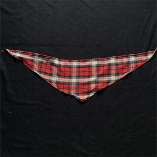OOTD红色格子三角巾新款 别致超百搭配饰男女领巾围巾围脖披肩手巾