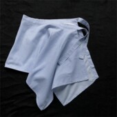 都市新时髦清爽蓝白条纹屁帘男女下摆男竖条纹衬衫 叠穿打底神器女