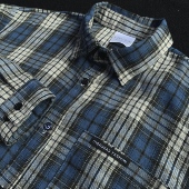 新款 高级感格子衬衫 男时尚 TRYEX 宽松工装 风青年蓝色衬衣外套上衣