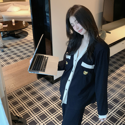 简约显瘦秋冬莫代尔小熊长袖睡衣