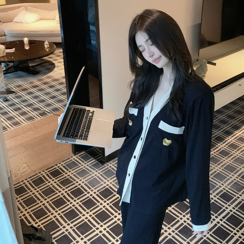 A类莫代尔小熊长袖睡衣家居服